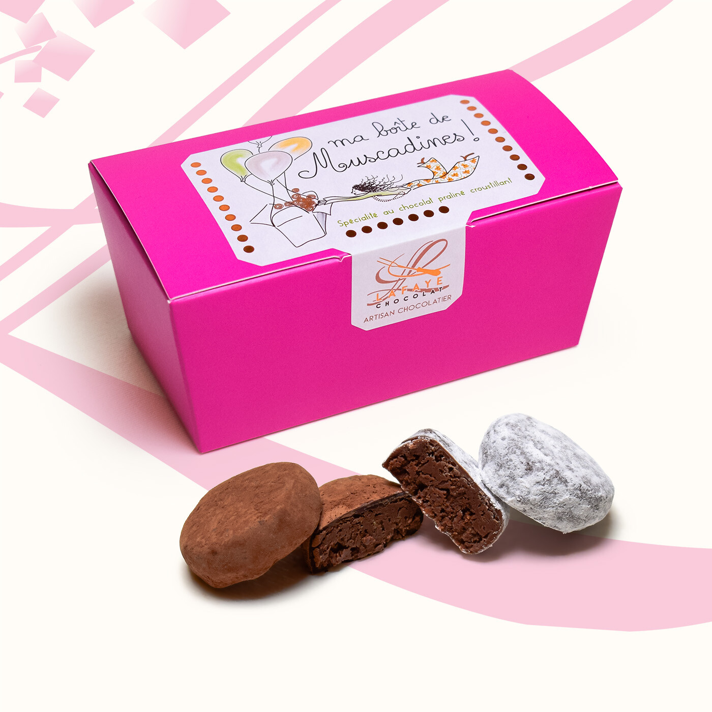 Muscadines chocolat noir et au lait ballotin