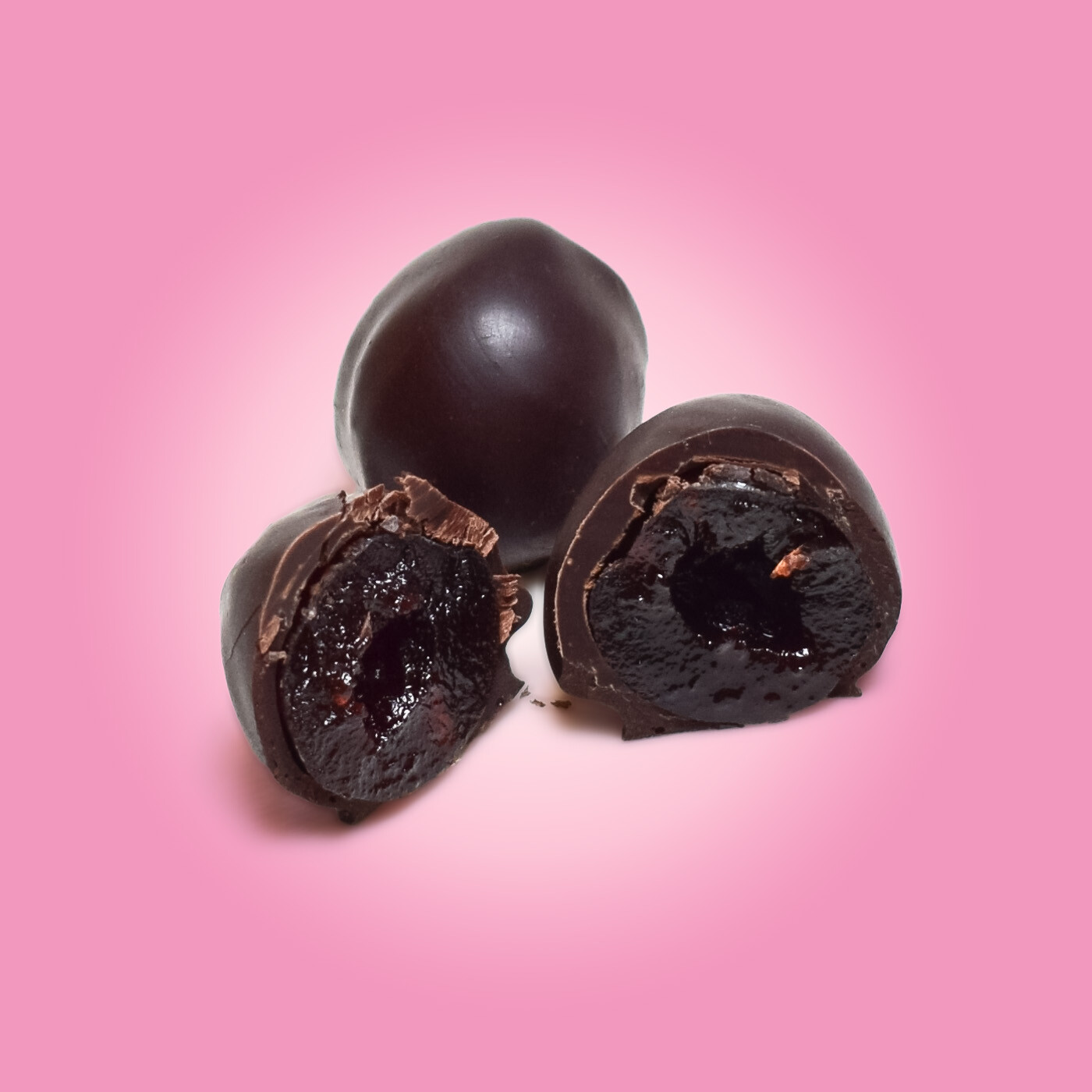 Cerises confites enrobées de chocolat noir