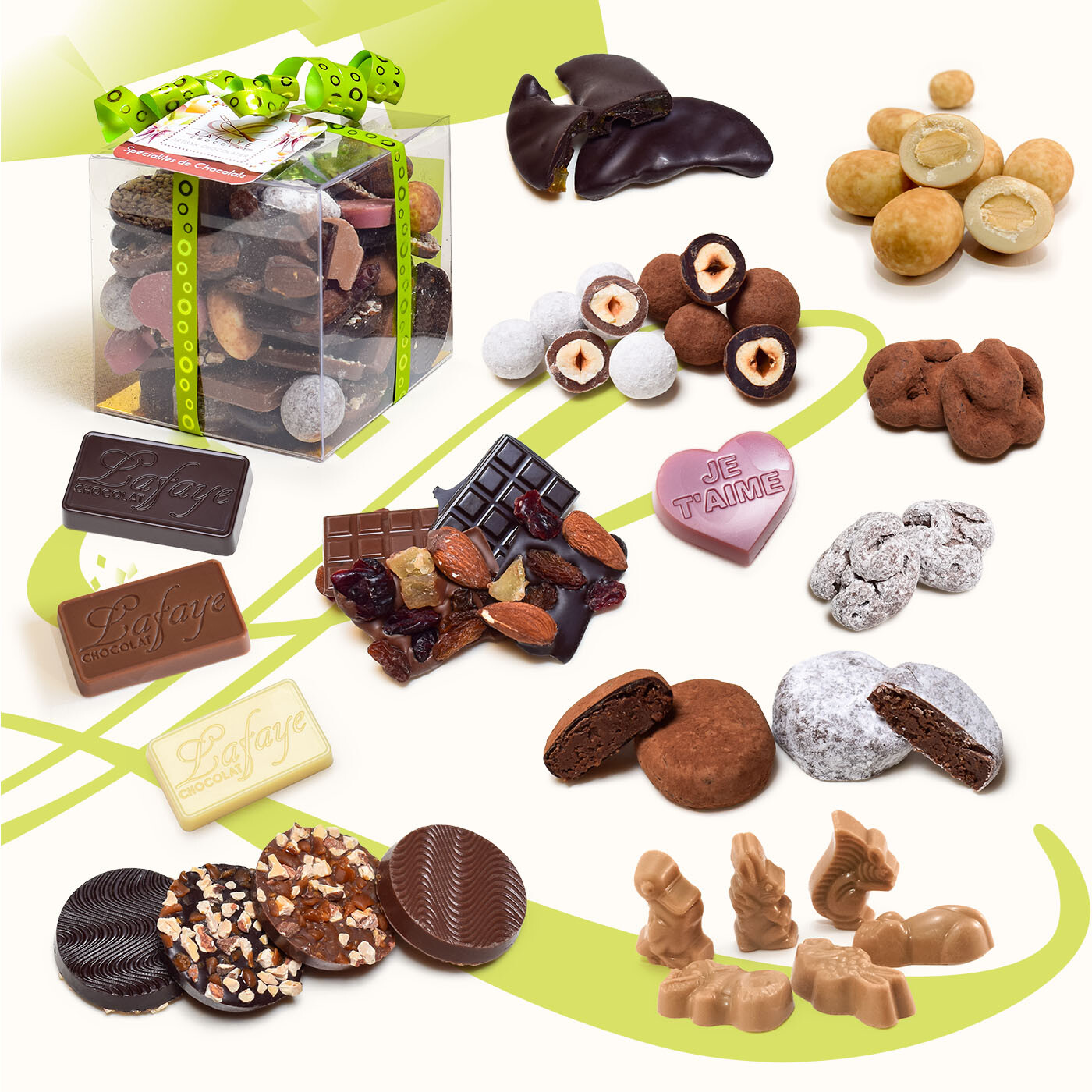 Assortiments de spécialités au chocolat
