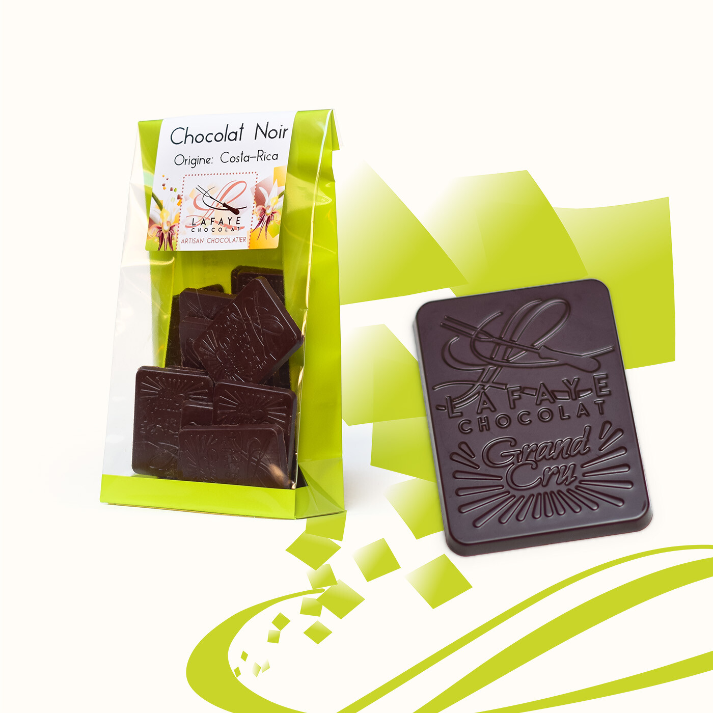 Napolitains au chocolat noir grand cru origine Costa-Rica