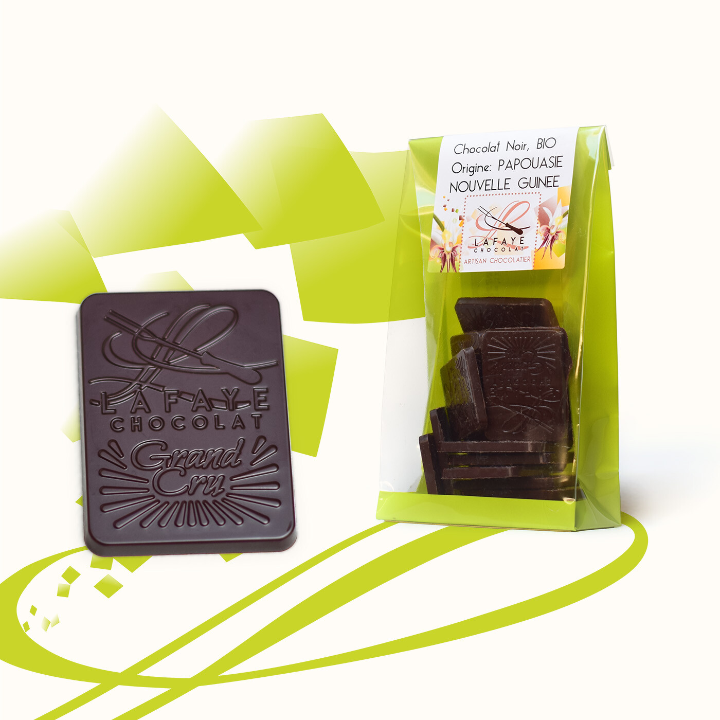 Napolitains au chocolat noir grand cru origine Nouvelle-Guinée