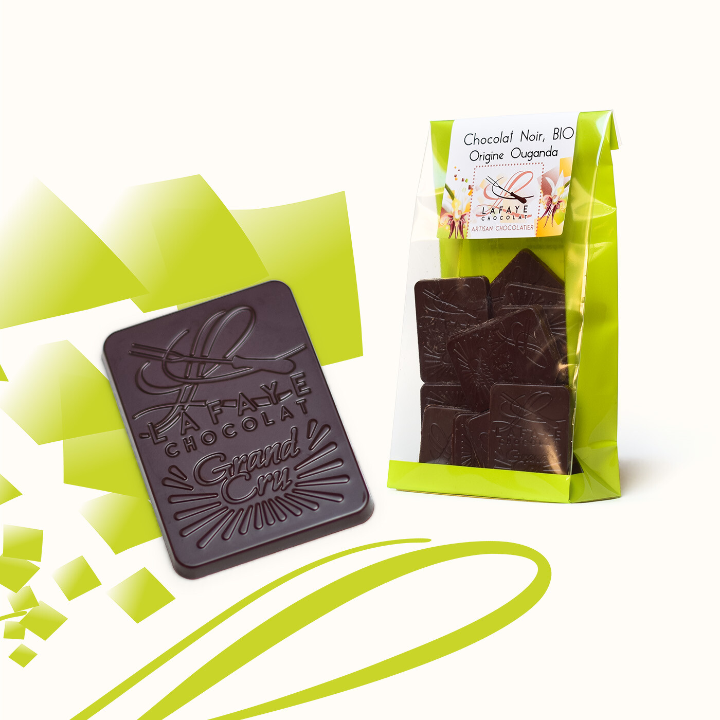 Napolitains au chocolat noir grand cru origine Ouganda