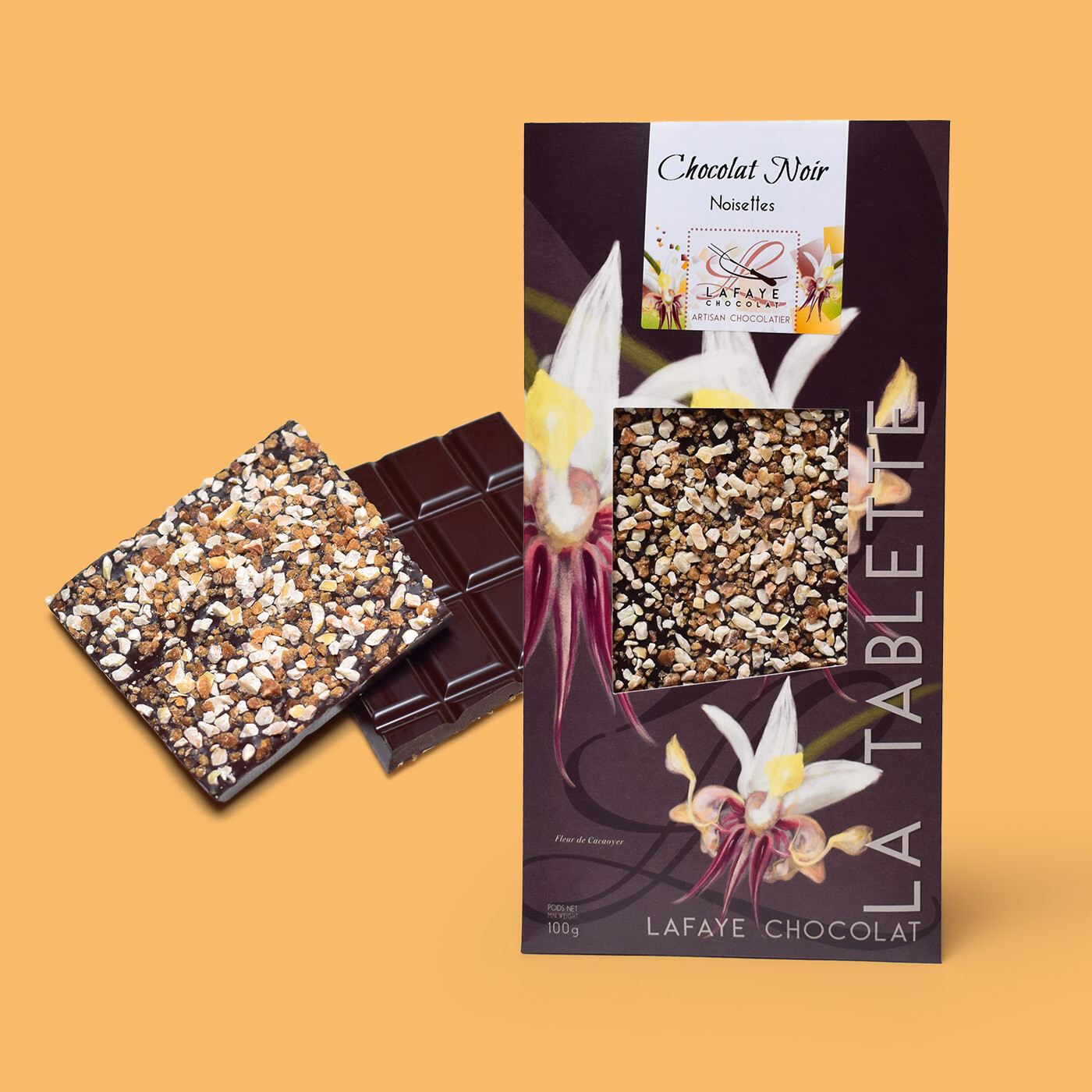 tablette chocolat noir et noisettes