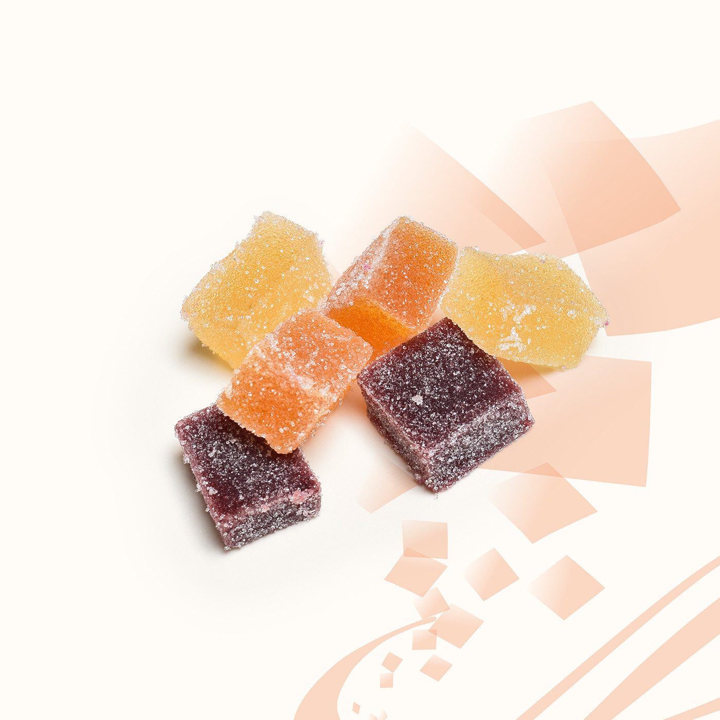 Pâtes de fruits: mojito, myrtille, framboise, abricot