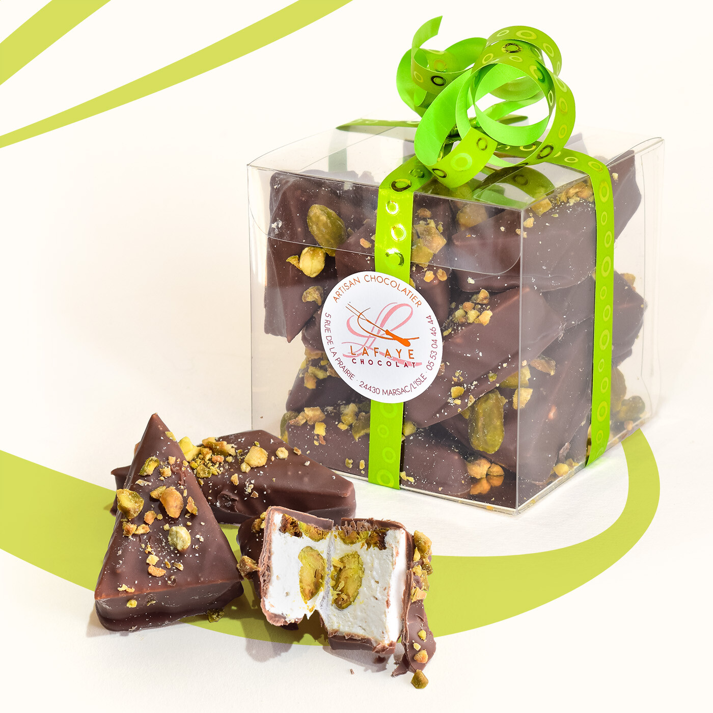 pistachios chocolat au lait ballotin