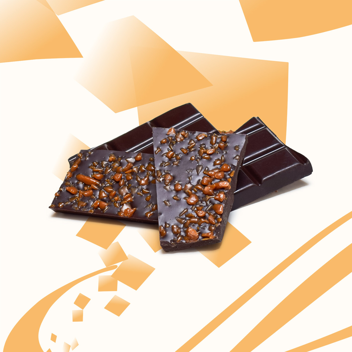 Tablette chocolat noir caramel et sel