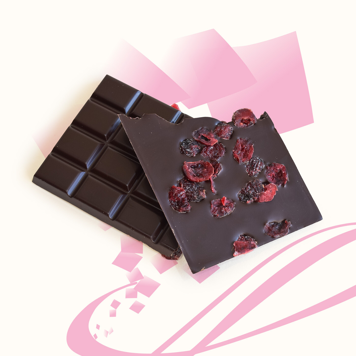 Tablette chocolat noir cranberries