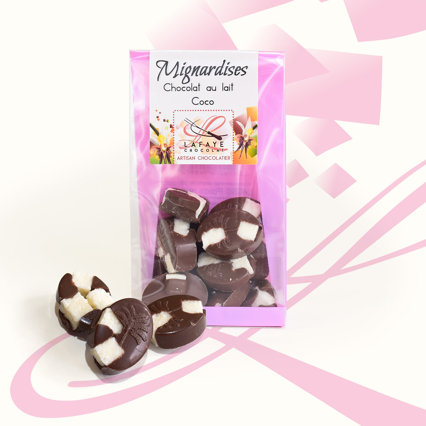 mignardises au chocolat au lait et noix de coco