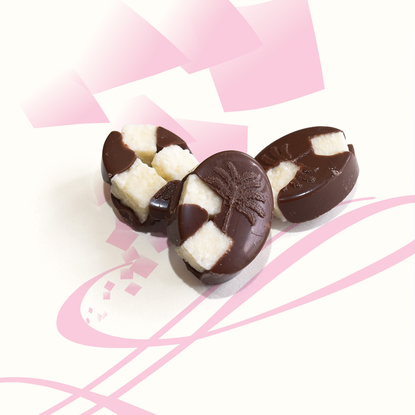 mignardises au chocolat au lait et noix de coco