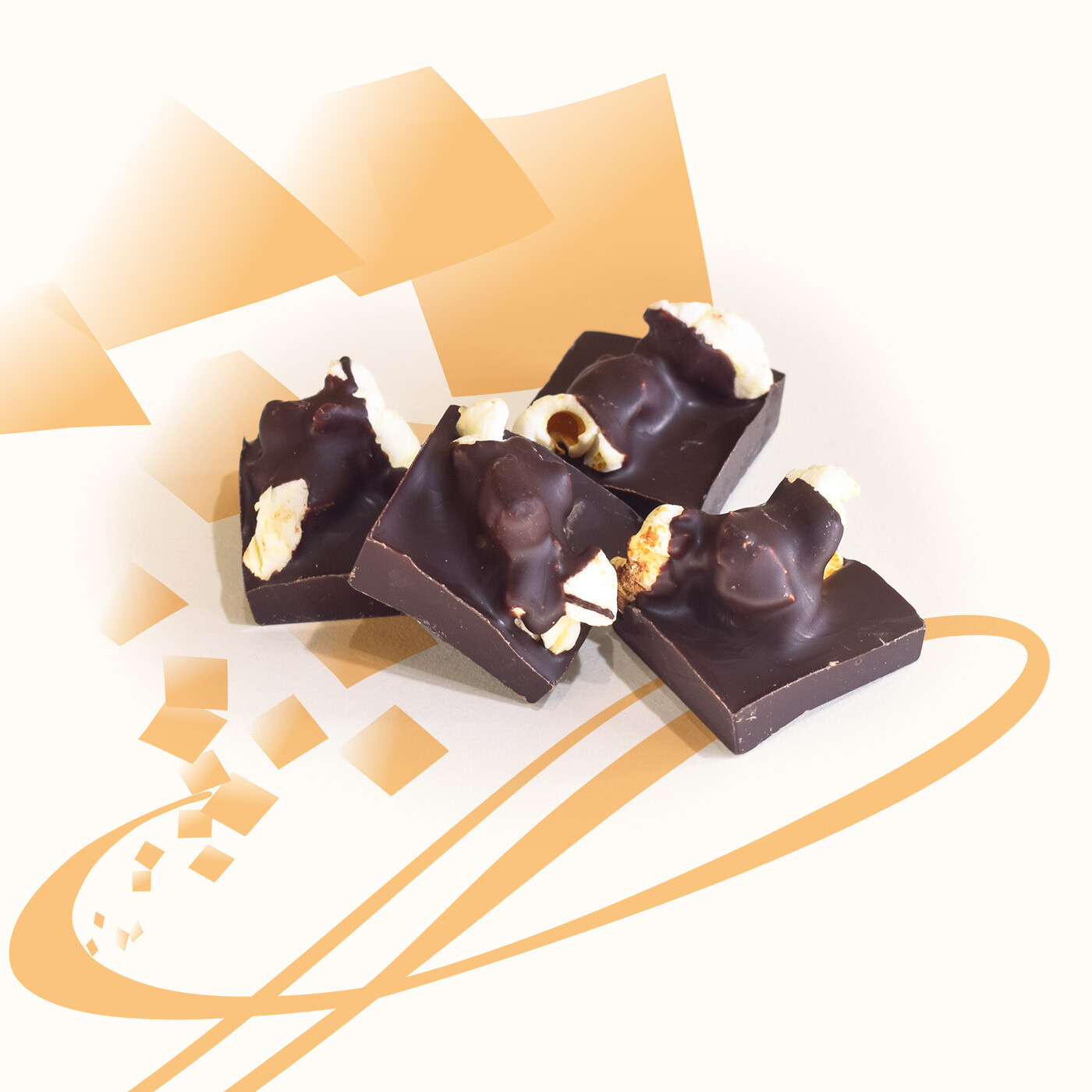 mignardises chocolat noir et pop-corn
