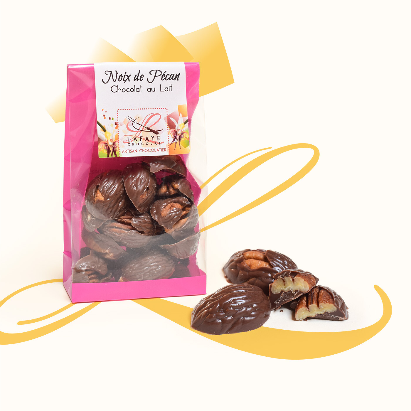 noix de Pécan enrobées de chocolat au lait