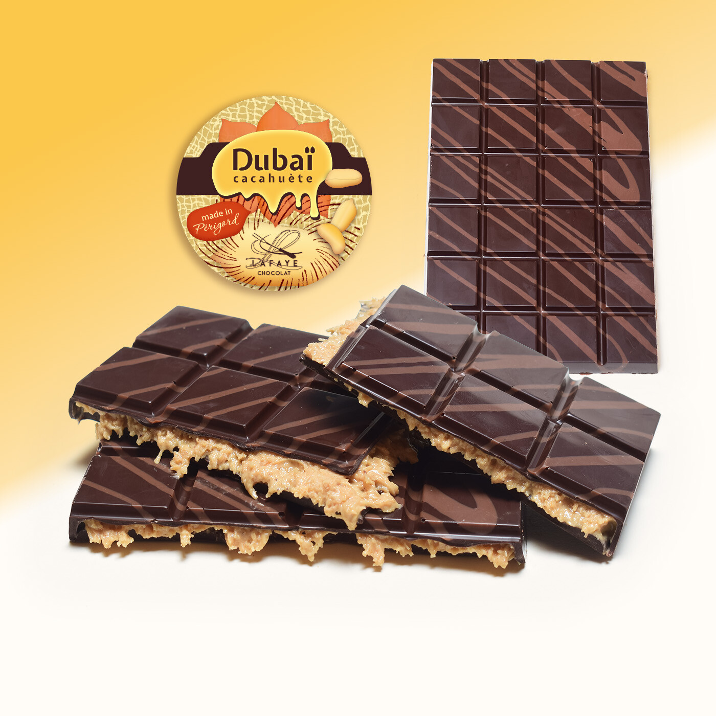 Tablette Dubaï chocolat noir beurre de cacahuète