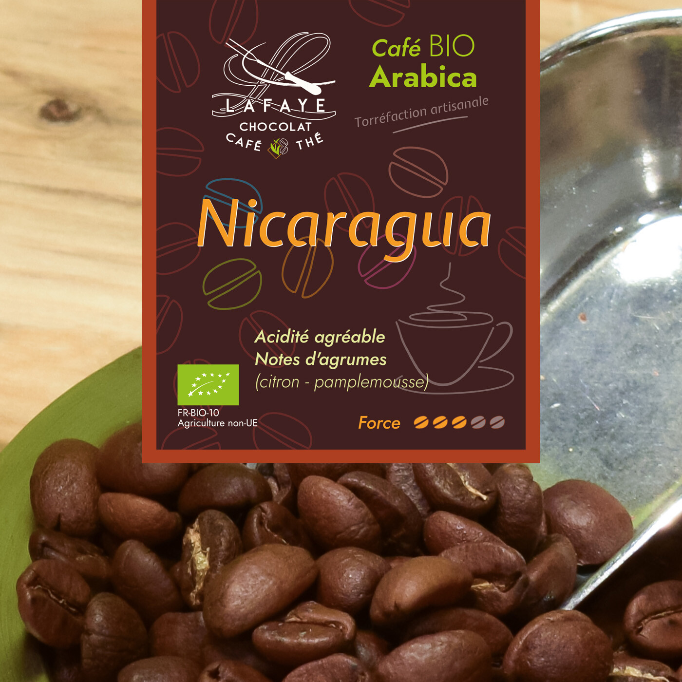 Café Nicaragua bio vendu par Lafaye-chocolat