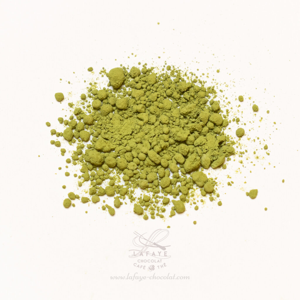 Thé matcha cérémoniel du Japon "Hisui" vendu par Lafaye chocolat.