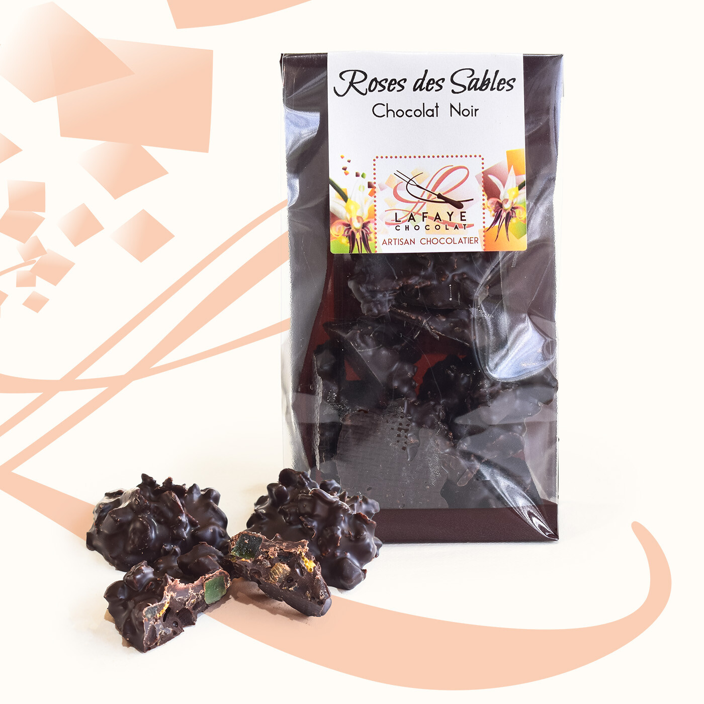 Roses des sables, bouchées au chocolat noir de la chocolaterie Lafaye à Périgueux.