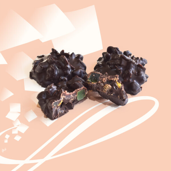 Roses des sables, bouchées au chocolat noir de la chocolaterie Lafaye à Périgueux.