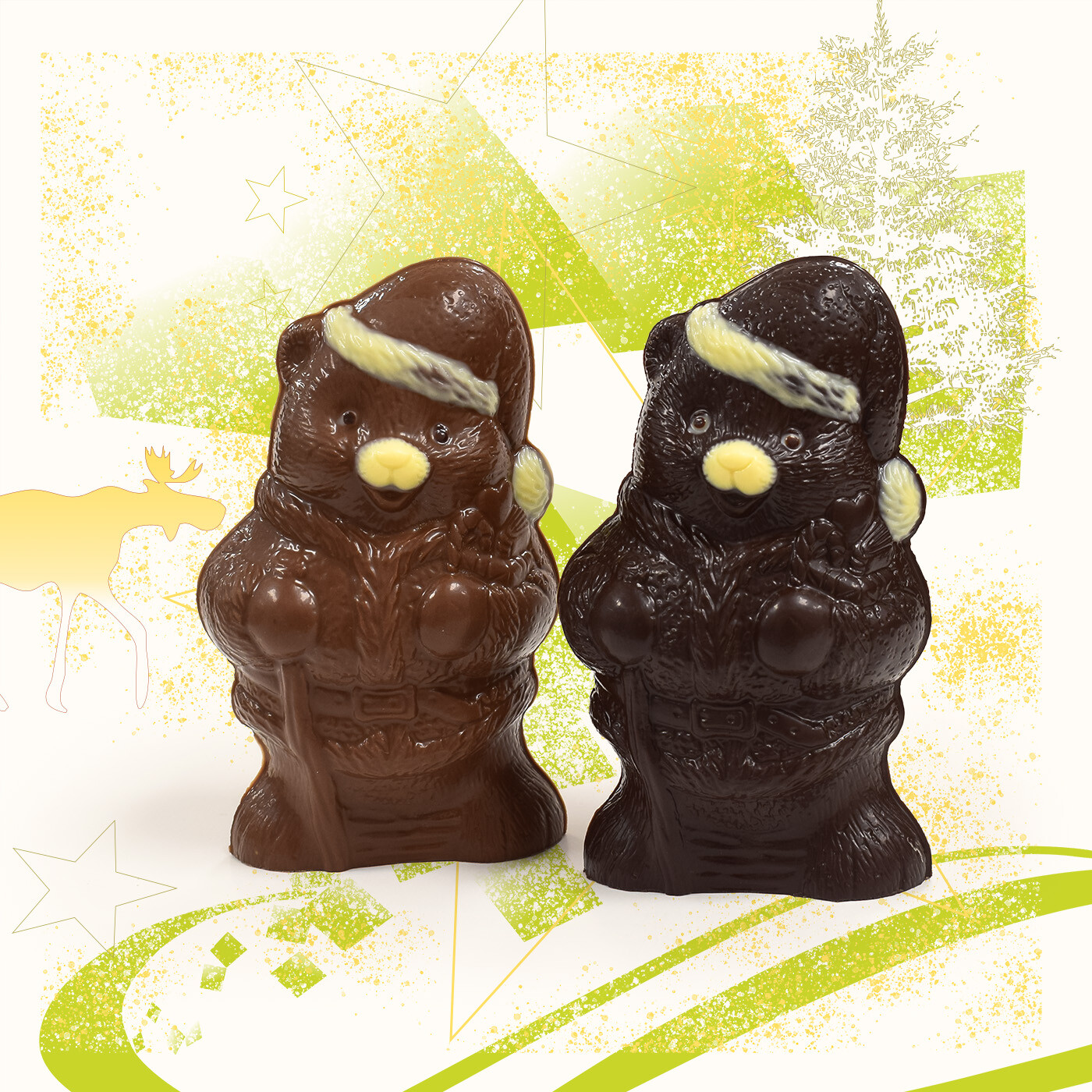 Ourson de Noël en chocolat