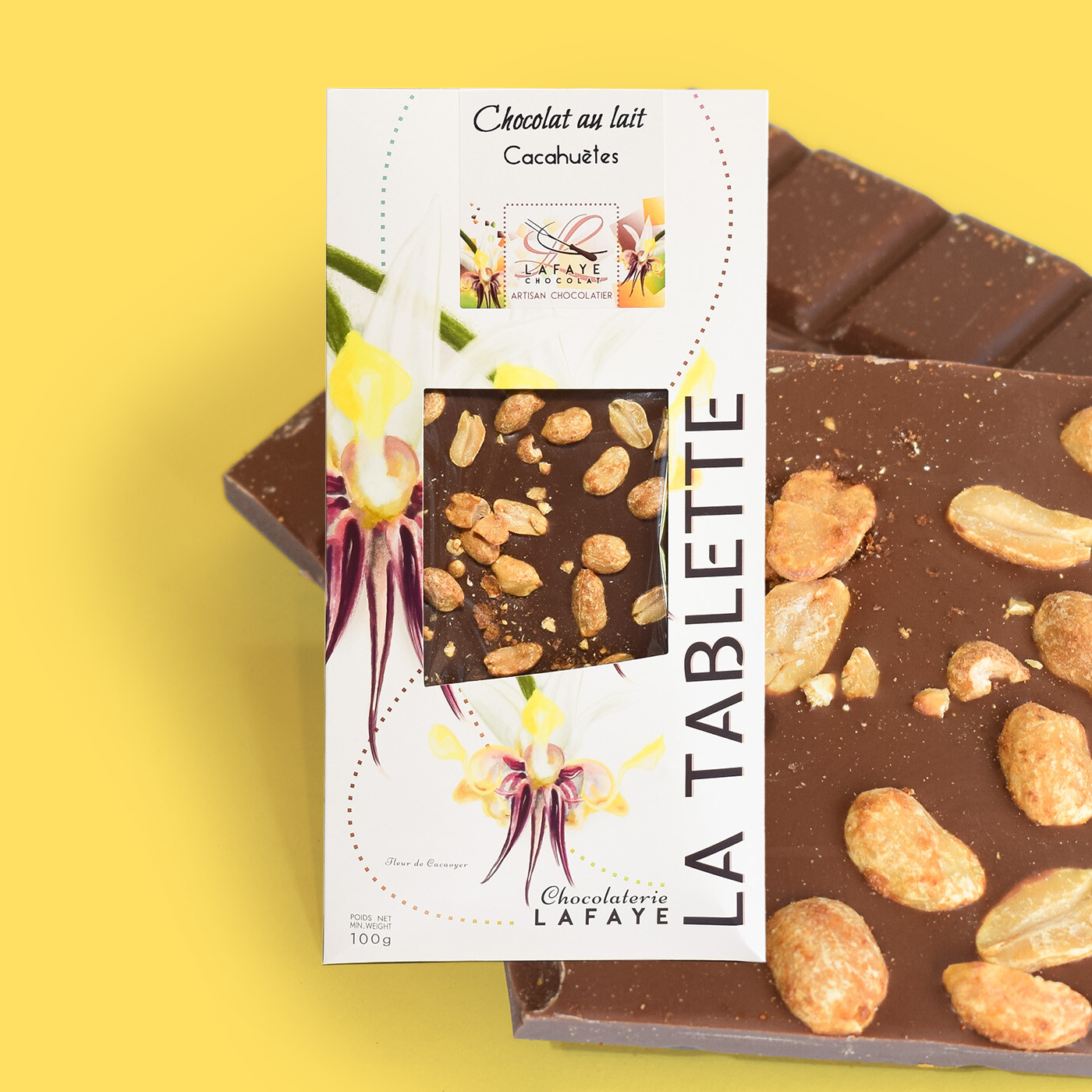 Tablette chocolat au lait cacahuètes