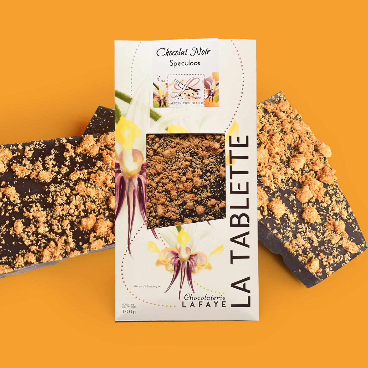 Tablette chocolat noir spéculoos