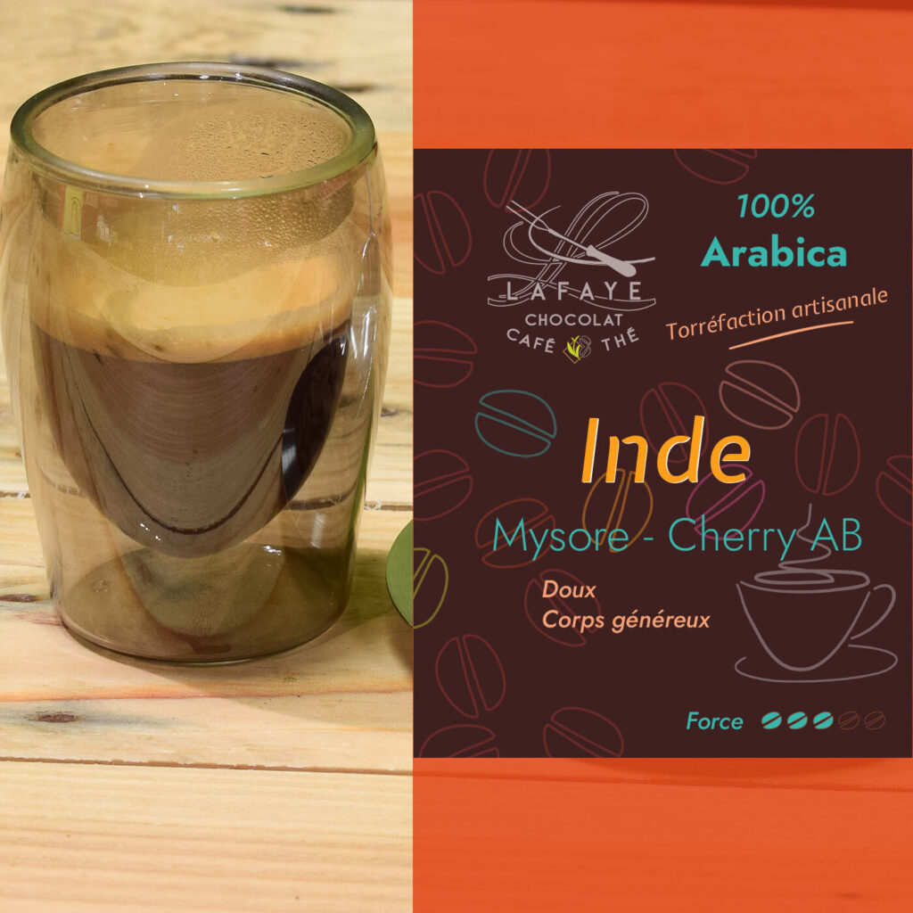 Café en grains Inde Mysore du torréfacteur Lafaye chocolat.